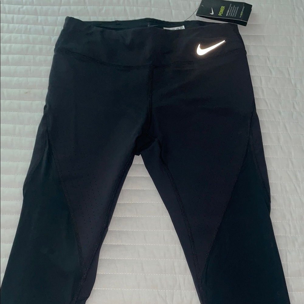 Nike Black Athletic Leggings with Swoosh